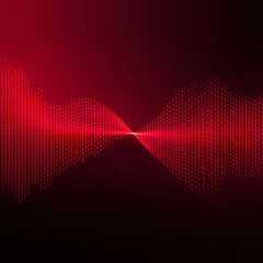 Vibrant red waveform graphic with dotted lines and glowing effect on dark background, representing energy and technology