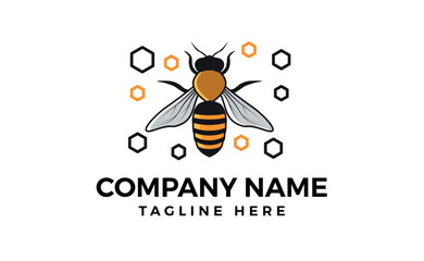 Simple Illustration of a Honey Bee