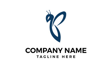 Bee logo with simple flat design style