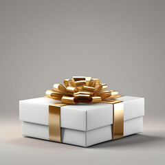 new year gift box isolated, front view, high-end commercial photography