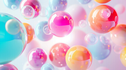 透明感の球のビジネス背景イラスト　AI生成画像