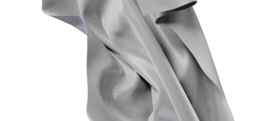 Abstract and elegant image of a grey fabric with beautiful folds and texture. Perfect for backgrounds or design elements