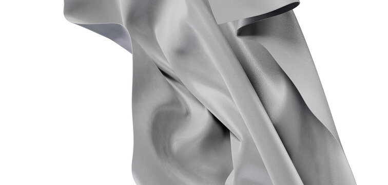 Abstract and elegant image of a grey fabric with beautiful folds and texture. Perfect for backgrounds or design elements