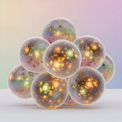 Shimmering orbs in harmony