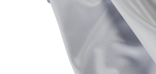 Close up shot of a silver fabric textile with detailed texture, ideal for backgrounds and design elements. Capturing the