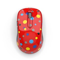 Vibrant polka dot wireless mouse