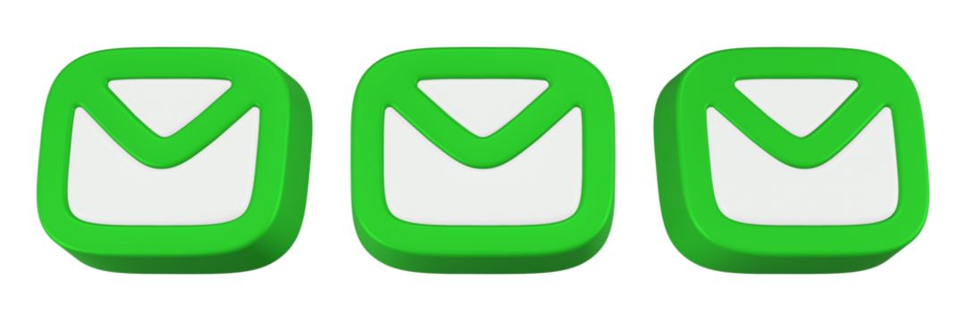 mail icon 3d render green color - Powered by Adobe