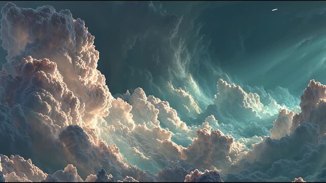 Dramatic Cloudscape with Sunlight Filtering.