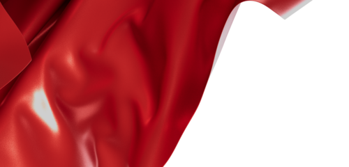 Close-up of a flowing red fabric with shiny texture. Ideal for backgrounds, concepts of luxury, elegance, or special eve