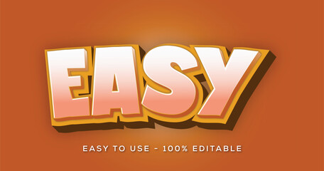 Easy text effect typography template orange and white three dimensional modern lettering design isolated with simple editable text © VectoLab