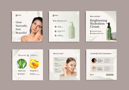 Natural Skincare Social Media Post Design Template
