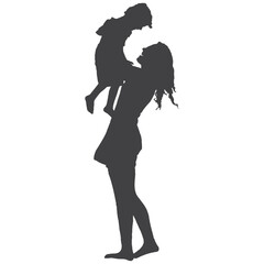 Fototapeta premium Mothers day silhouette of woman and child