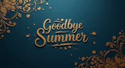 Golden Goodbye Summer Floral Design Transparent Background
