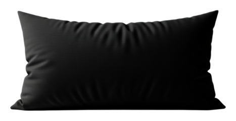 Black decorative pillow on home view isolated on transparent background