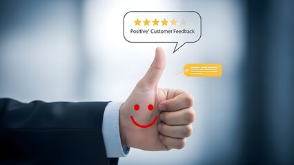 A hand with a smiley face and digital elements