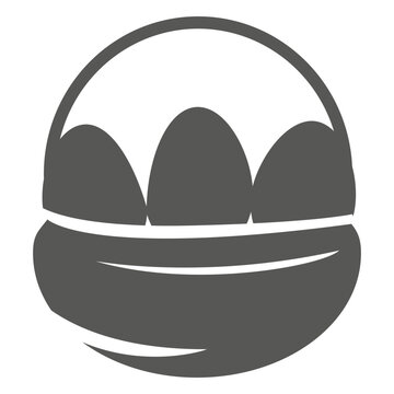 Easter eggs basket icon