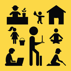 business people icon set