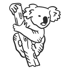 Obraz premium Koala nose branch ear doodle animal