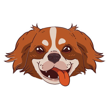 Cute dog smiling illustration