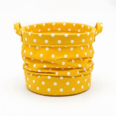 Bright yellow polka dot basket