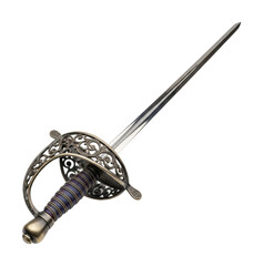 Sword fighting action scene medieval arena digital fantasy isolated on transparent background