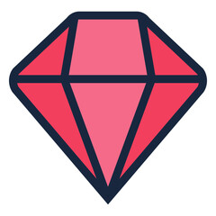 Pink diamond stroke icon