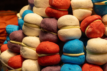 Close-Up of Colorful Candies in Candy Shop