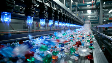 Industrial Plastic Waste Recycling Line with Automated Sorting Sensors