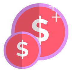 Fototapeta premium Pink coins icon