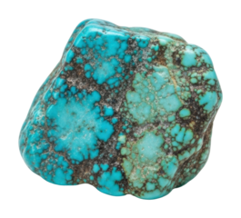 Turquoise stone display natural view gemstone isolated on transparent background
