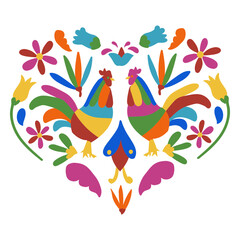 Otomi style rooster cock © Vexels