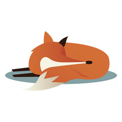 Obraz premium Simple sleeping fox