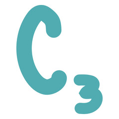 Naklejka premium C3 chemistry formula