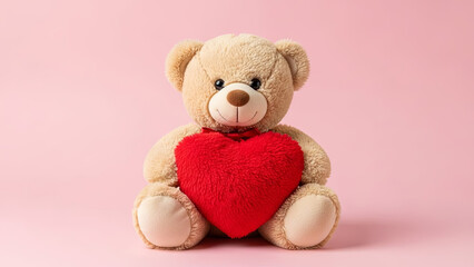 Teddy Bear Holding Red Heart