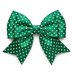 Green polka dot bow