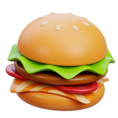 3d burger illustration