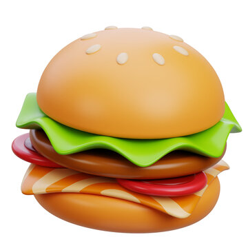 3d burger illustration