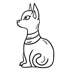 Hand drawn cat profile symbol stroke