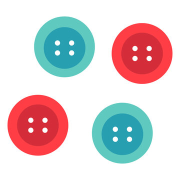 Classic circle cloth buttons flat icon