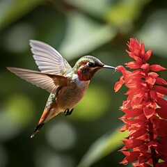 Fototapeta premium hummingbird and flower