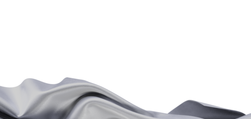 Elegant abstract background featuring a flowing silver fabric with white negative space. Perfect for design and concept