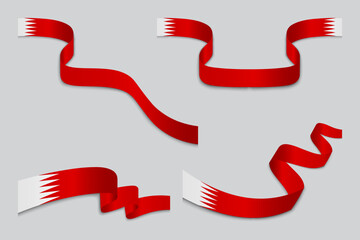 Bahrain National Identity Ribbon Banner Isolated on grey © Nafisa