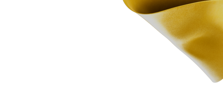 Close-up of abstract yellow fabric texture with folded edges isolated on a white background. Perfect for modern design o - Powered by Adobe