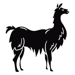 Fototapeta premium Llama animal profile black