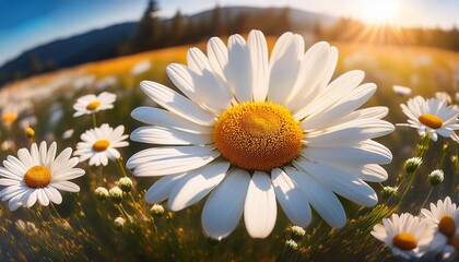 Captivating White Daisy Blooming In Nature Floral Photography Vibrant Environment Close Up Perspective Daisies And Gigapixel