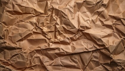 Crumpled Old Rough Brown Paper Background With Natural Folds And Creases Crumpled Old Brown Vintage Paper Surface Texture For Background Crumpled Brown Recycle Paper Texture