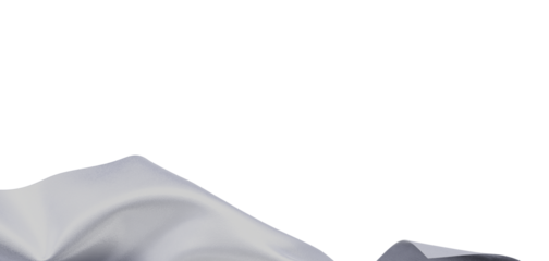 Abstract image of textured waves in a light gray color, with soft shadows, set against a pristine white background.