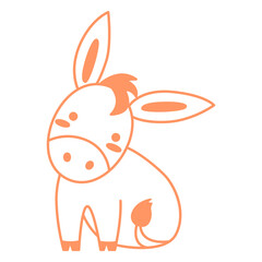 Cute donkey filled-stroke
