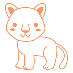 Cute cougar filled-stroke © Vexels