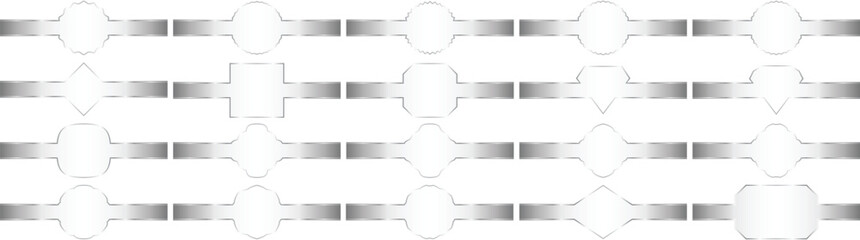 Silver Banner Ribbon Vector Graphic. Shiny silver ribbon for branding or logo mockup.